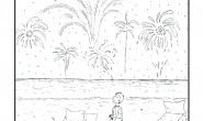 disegni-da-colorare-bambini-vacanze-fuochi-artificiali-falo-estate-mare-spiaggia